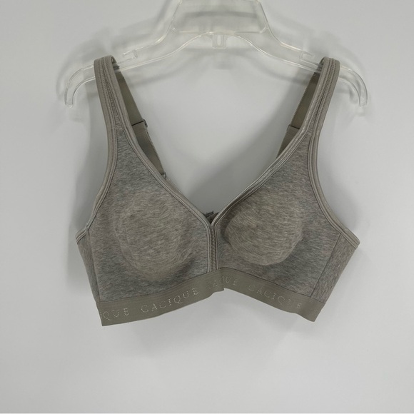 Cacique Cotton Unlined No Wire Bra T-shirt Spell Out Logo size 42C full coverage - Picture 7 of 7